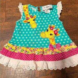 Rare Editions Turquoise Polka Dot top